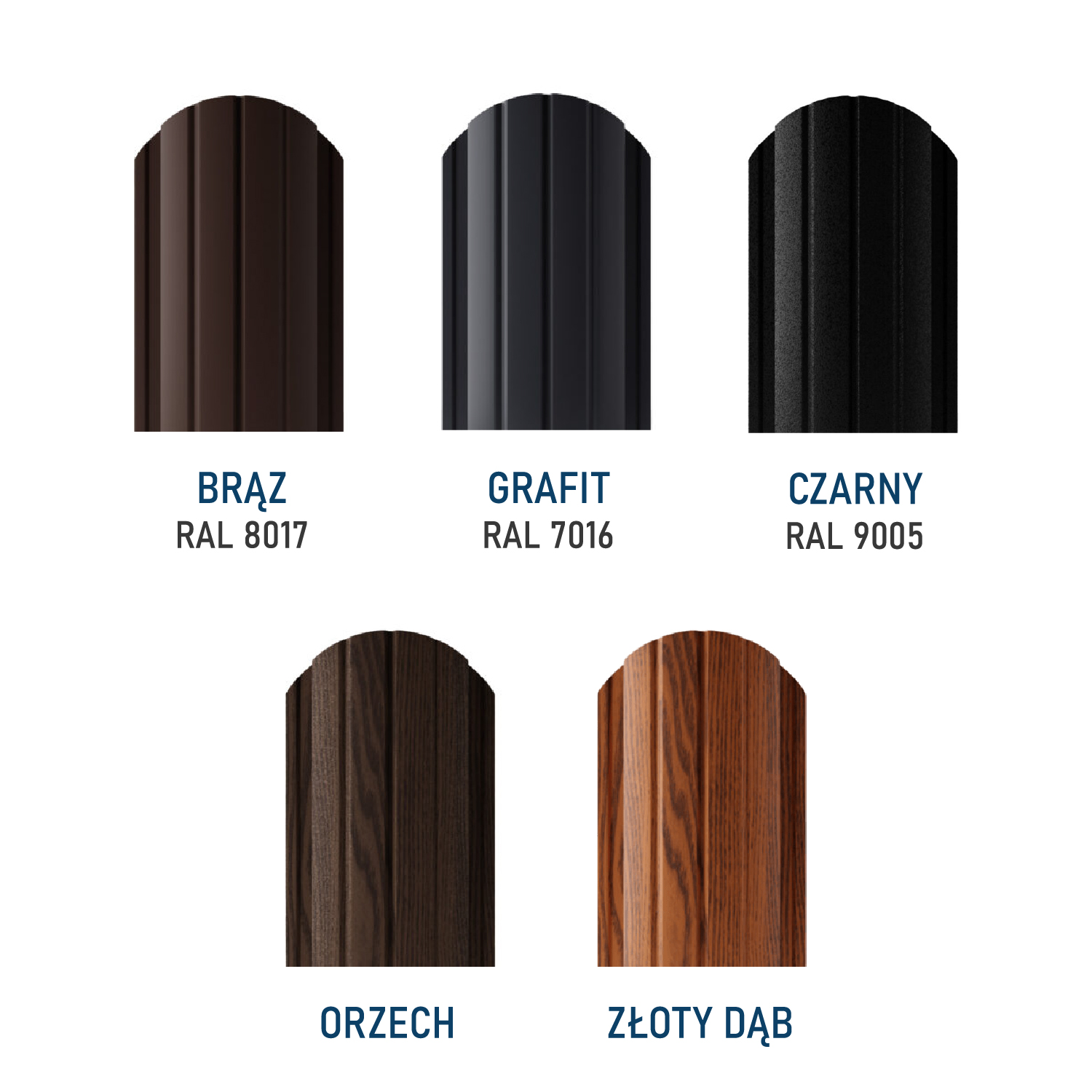 Sztachety Solis - dostępne kolory