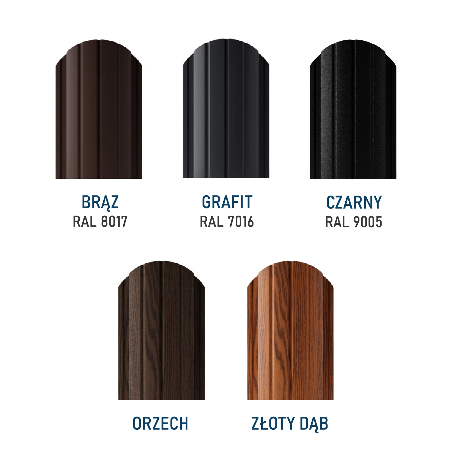 Sztachety Solis - dostępne kolory